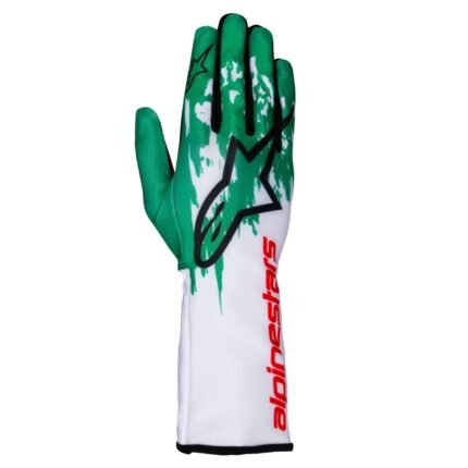 ALPINESTARS TECH-1 K V3 GLOVES WHITE GREEN