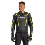 ALPINESTARS GP FORCE V2 AIR LEATHER JACKET BLACK YELLOW FLUO