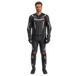 ALPINESTARS GP FORCE V2 LEATHER SUIT 2 PIECE BLACK RED FLUO