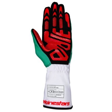 ALPINESTARS TECH-1 K V3 GLOVES WHITE GREEN