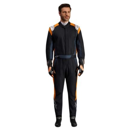 ALPINESTARS GP PRO COMP V2 FIA SUIT BLACK ORANGE FLUO