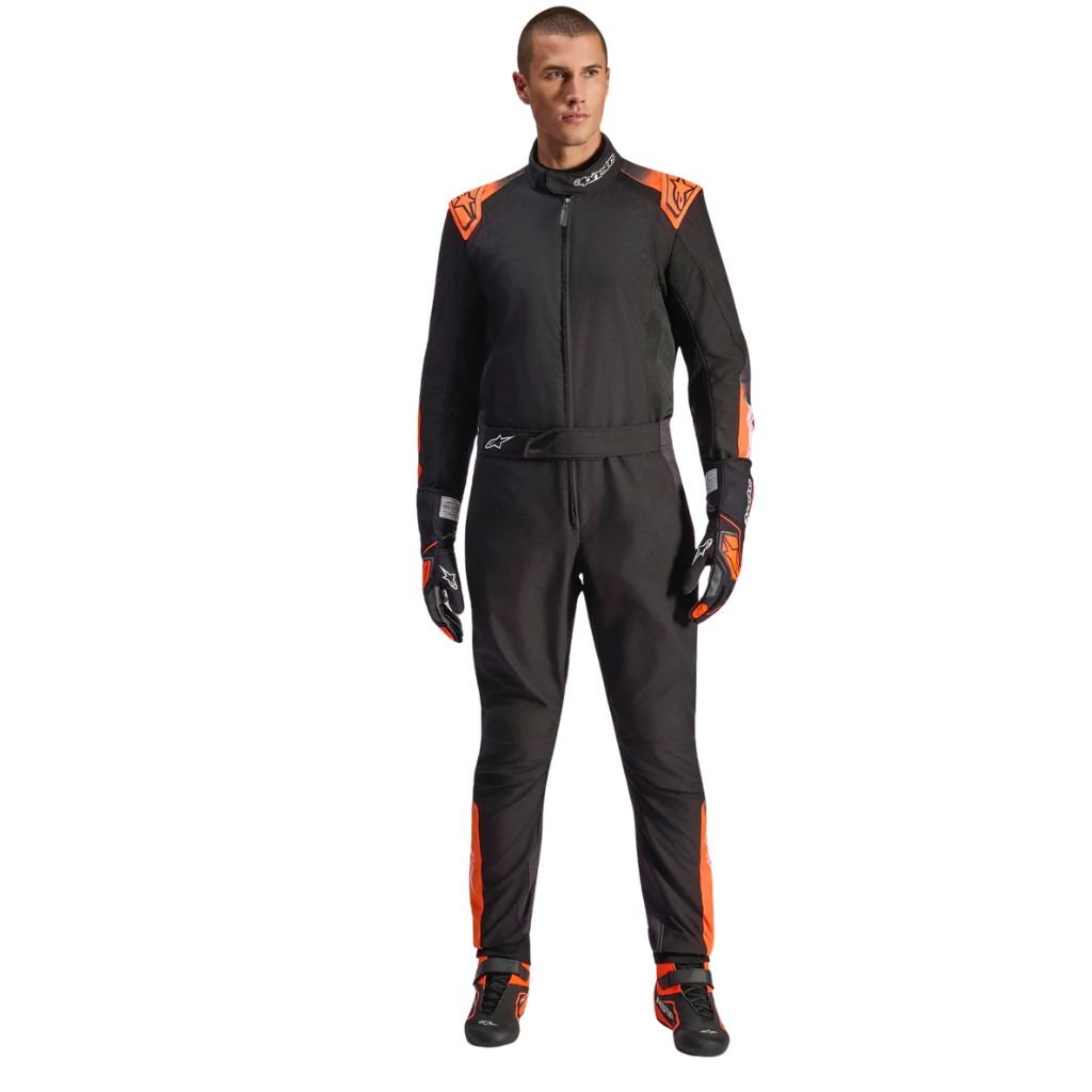 ALPINESTARS KMX-5 V3 BLACK ORANGE HIGH PERFORMANCE KARTING SUIT ALPINESTARS KMX-5 V3 SUIT BLACK ORANGE