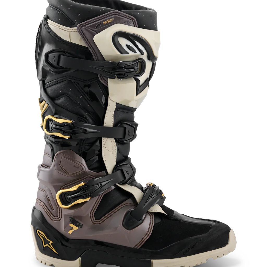 ALPINESTARS 2026 TECH 7 ENDURO DRYSTAR BOOTS BLACK DARK GRAY PREMIUM WATERPROOF ENDURO MOTORCYCLE BOOTS ALPINESTARS 2026 TECH 7 ENDURO DRYSTAR BOOTS BLACK DARK GRAY