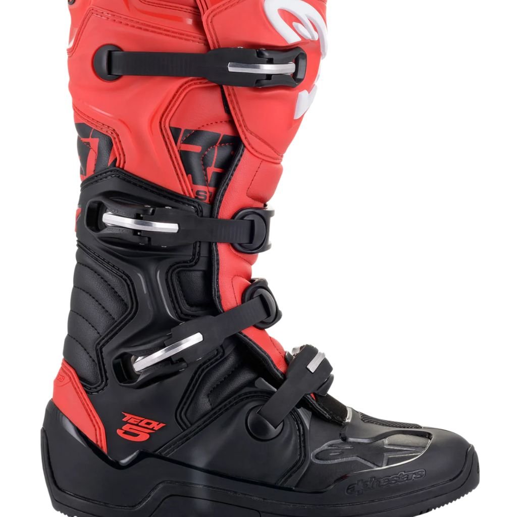 ALPINESTARS TECH 5 BOOTS BLACK RED PREMIUM MOTOCROSS RIDING BOOTS ALPINESTARS TECH 5 BOOTS BLACK RED