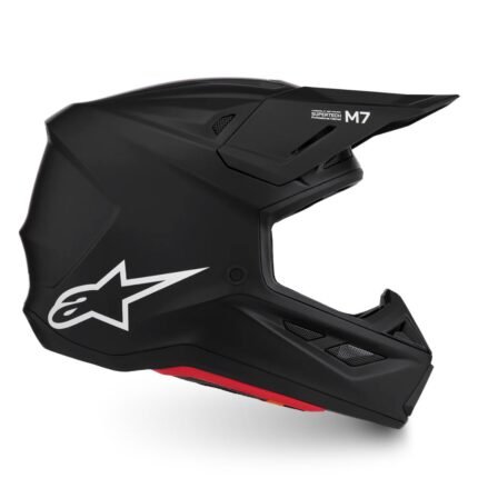 ALPINESTARS S-M7 SOLID HELMET ECE06 DOT BLACK GLOSSY LIGHTWEIGHT PROTECTIVE HELMET