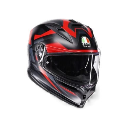 AGVGLIMPSE MATT BLACK RED MOTORBIKE FULL FACE HELMET