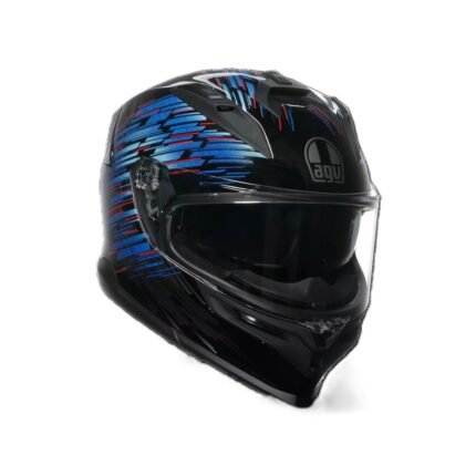 AGV GENISYS MATT BLACK BLUE GREY MOTORBIKE FULL FACE HELMET