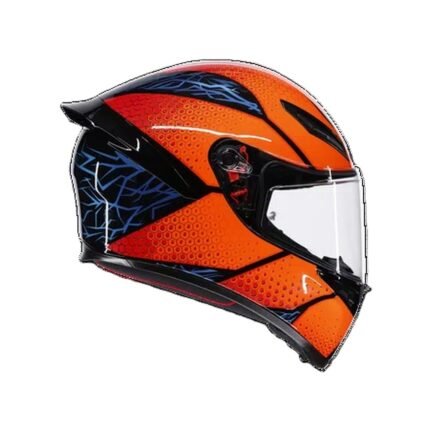 AGV K1 BLACK ORANGE BLUE MOTORBIKE FULL FACE HELMET