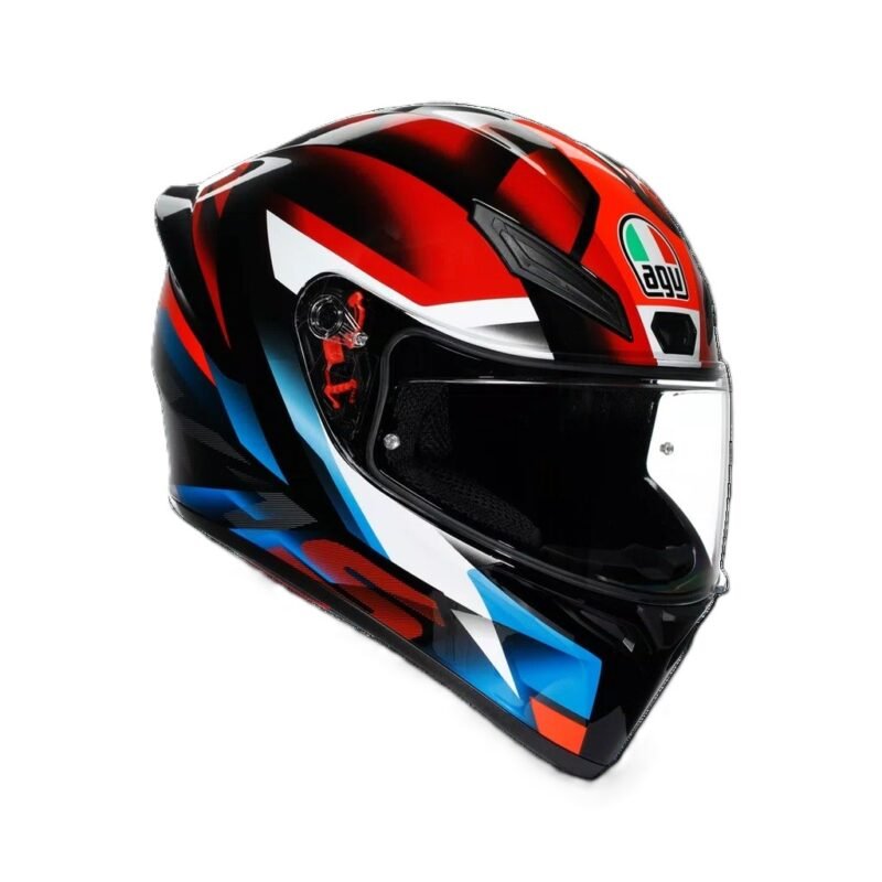 AGV BLACK/RED/BLUE - MOTORBIKE FULL FACE HELMET