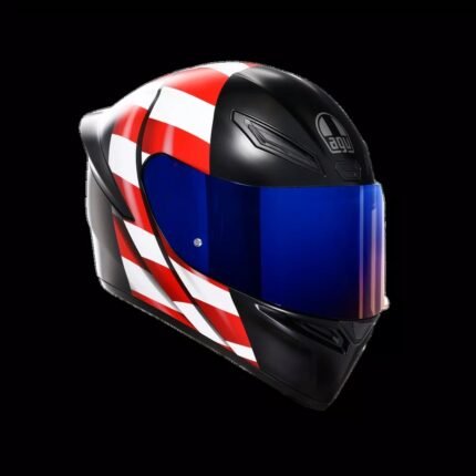 AGV US FLAG MATT BLACK/RED/BLUE - MOTORBIKE FULL FACE HELMET
