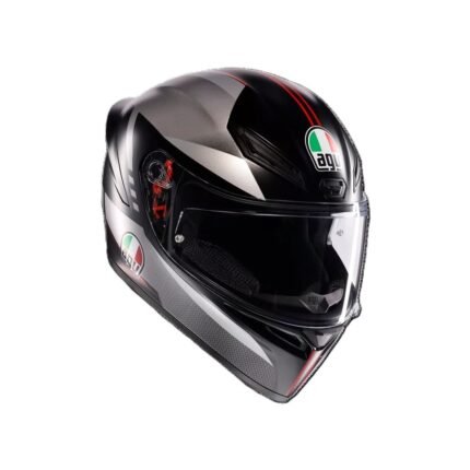 AGV K1 S LAP MATT BLACK/GREY/RED - MOTORBIKE FULL FACE HELMET