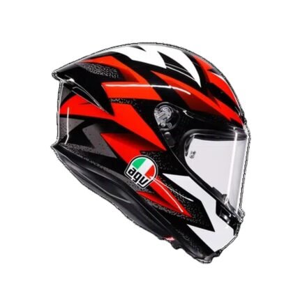 AGV K6 S BRAVEN BLACK RED WHITE MOTORBIKE FULL FACE HELMET