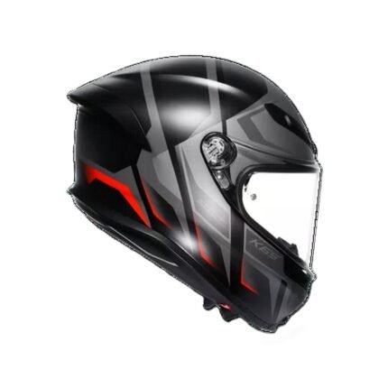 AGV K6 S KARVE MATT BLACK GREY RED MOTORBIKE FULL FACE HELMET