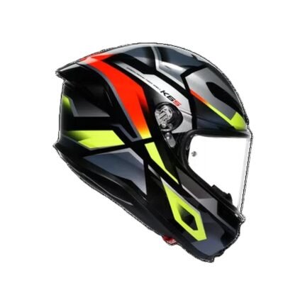 AGV K6 S BLACK RED YELLOW MOTORBIKE FULL FACE HELMET DOT