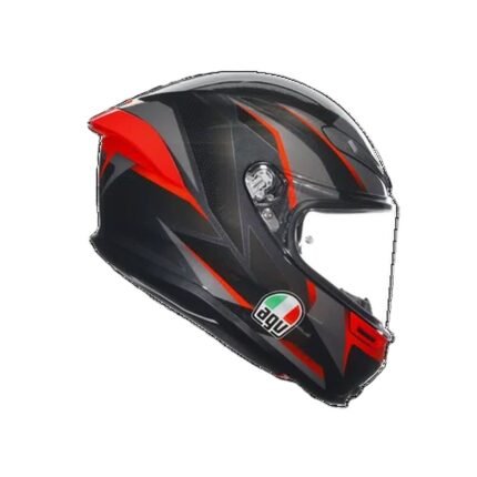 AGV K6 S SLASHCUT BLACK GREY RED MOTORBIKE FULL FACE HELMET