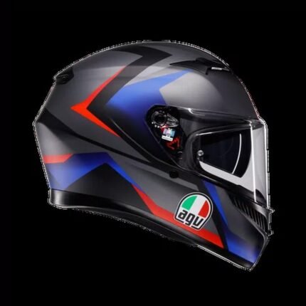 AGV K3 STRIGA MATT BLACK/BLUE/RED - MOTORBIKE FULL FACE HELMET