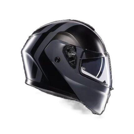 AGV MATT BLACK/GREY - MOTORBIKE FLIP-UP HELMET DOT (E2206)