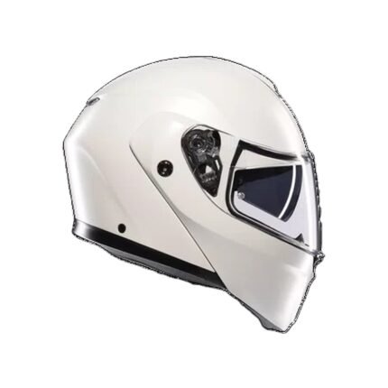 AGV BLACK MATERIA WHITE - MOTORBIKE FLIP-UP HELMET DOT (E2206)