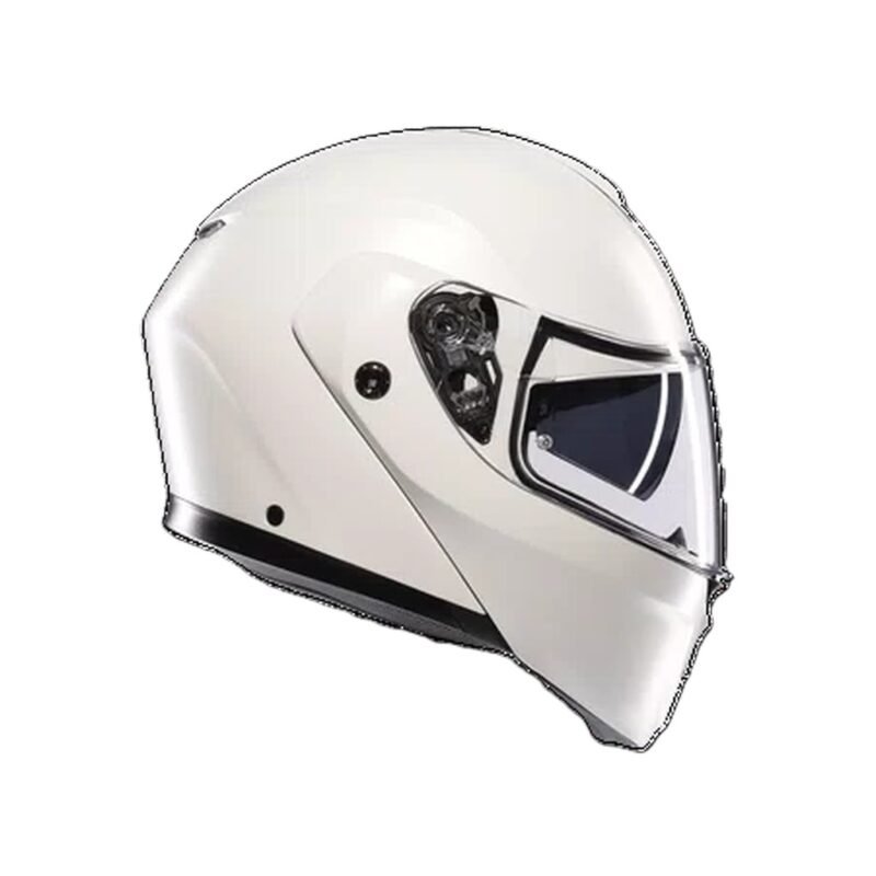 AGV BLACK MATERIA WHITE - MOTORBIKE FLIP-UP HELMET DOT (E2206)