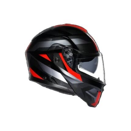 AGV STREETMODULAR LEDRO BLACK/RED - MOTORBIKE FLIP-UP HELMET