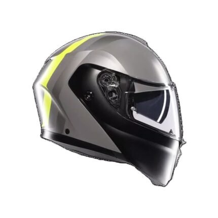 AGV MATT GREY/BLACK/YELLOW FLUO - MOTORBIKE FLIP-UP HELMET