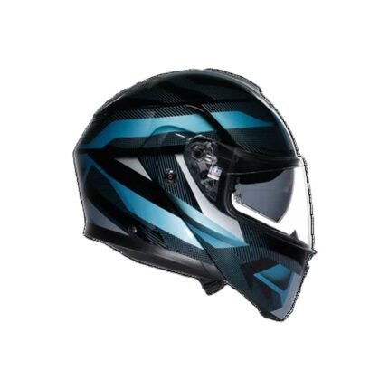 AGV MATT BLACK/POWDER BLUE - MOTORBIKE FLIP-UP HELMET